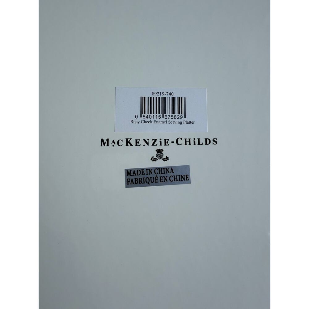 MacKenzie-Childs Rosy Check Enamel Serving Platter New - Picture 9 of 9